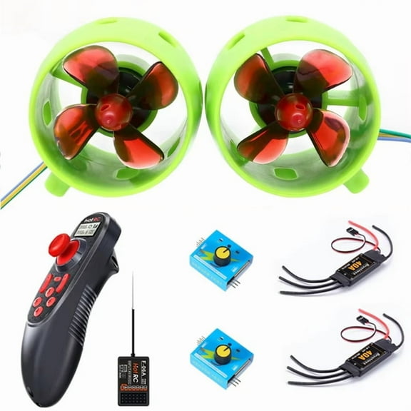 RC Jet Engine Kit Underwater Jet Boat 4-Blade CW CCW Propellers Brushless 40A ESC Servo Tester and Radio Transmitter