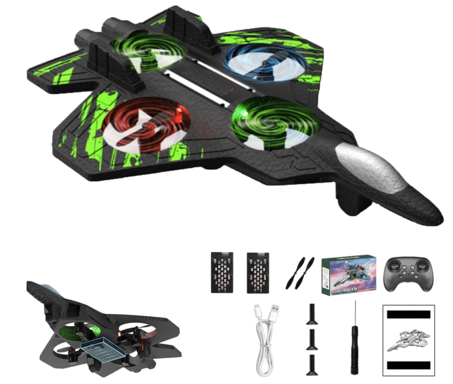 RC Jet for Beginners with 360° Flips, Dual-Speed Foam RC Plane, LED ...
