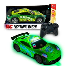 RC Lightning Racer - High-Speed, Light Up Chassis, Radio Controlled Race Car, 1:40 Scale, Green