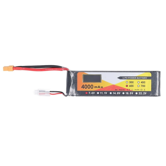 RC Lipo Battery 7.4V 60C Discharge Rate 2S XT60 Plug Connector 4000mAh