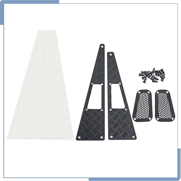RC Metal Engine Cover Hood Side Skid Plate Decorative Trim Panel Set for TRX4M Upgrades Defender 1/18 Scale RC Crawler Car