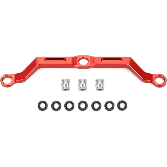 RC Metal Steering Linkage, High Clearance Links Steering Rod Tie Links Steering Links for 1/18 RC Crawler Tra-xxas TRX4M Upgrades Parts (Red)