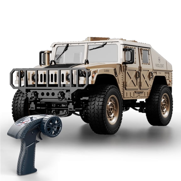RC Military Off Road Truck 4WD Remote Control Climbing Vehicle With LED Lights Detachable Doors Steering Wheel Linkage Simulation Model For Adults Hobbyists