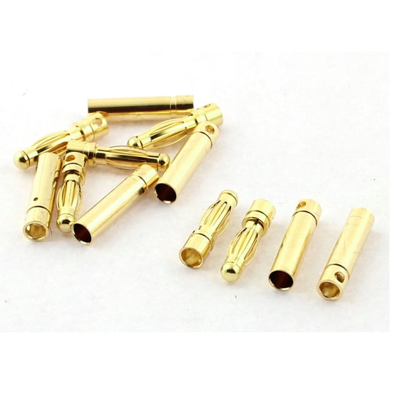 RC Model Battery 4mm Male Female Banana Plugs Connector Gold Tone 6 Pairs