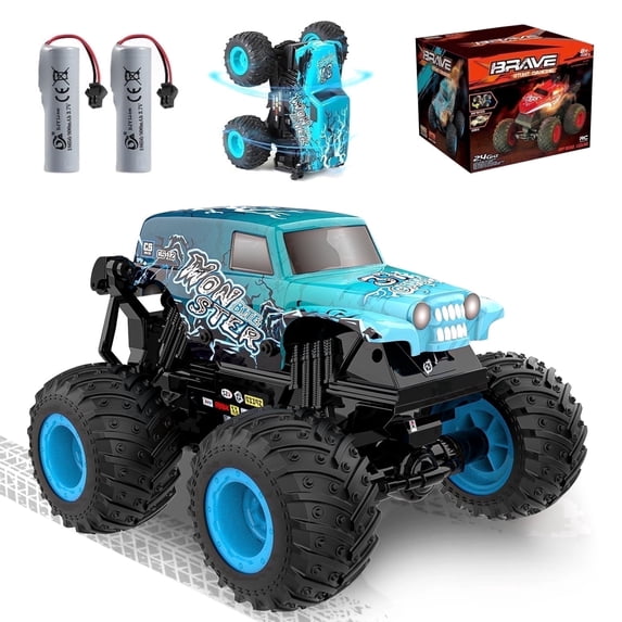 VKFVKF RC Monster Truck Toys, Remote Control Cars for Kids, Dinosaur RC Cars with Light & Music,Stunt, 360° Spin, Walk Upright