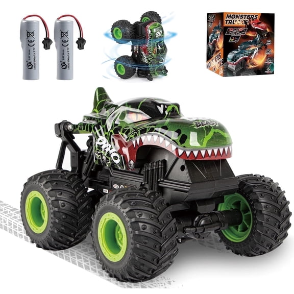 VKFVKF RC Monster Truck Toys, Remote Control Cars for Kids, Dinosaur RC Cars with Light & Music,Stunt, 360° Spin, Walk Upright