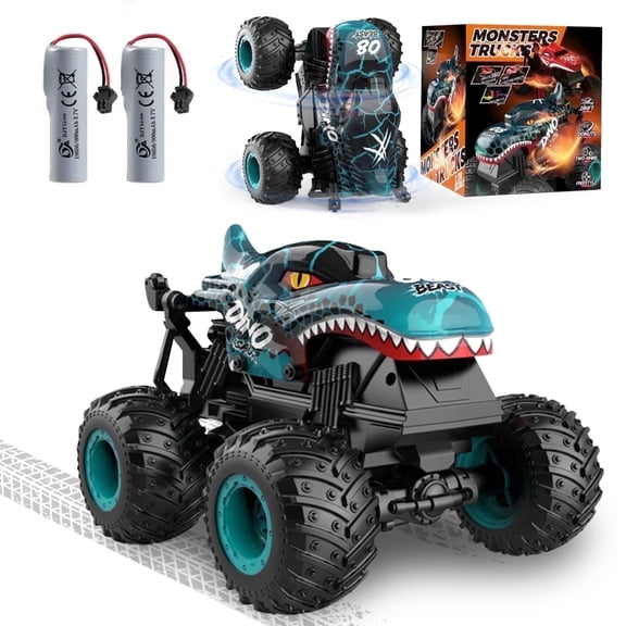 VKFVKF RC Monster Truck Toys, Remote Control Cars for Kids, Dinosaur RC Cars with Light & Music,Stunt, 360° Spin, Walk Upright