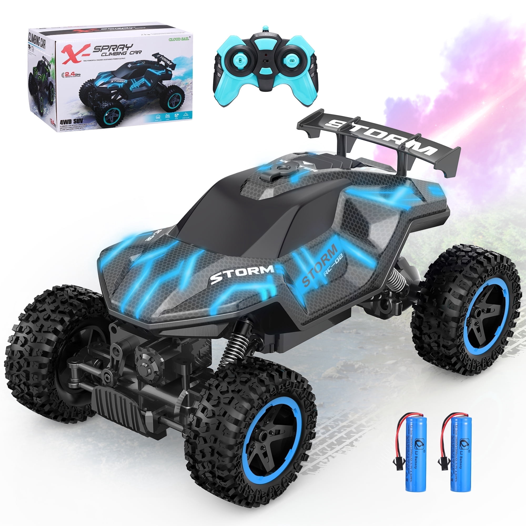 1:16 RC Monster Trucks, 4WD Off-Road Cars with LED, Ideal for Gifts ...
