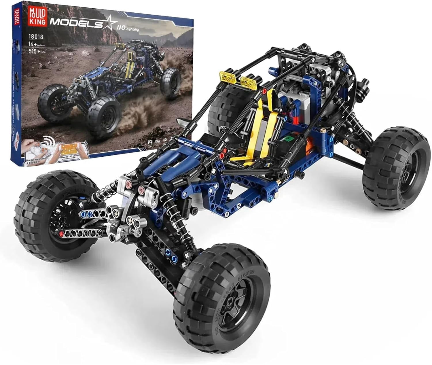 RC Off-Road Building Car Toys, 515 Pieces Building Blocks Lightning Climbing Car Model with Motors (Remote Control and APP Control)