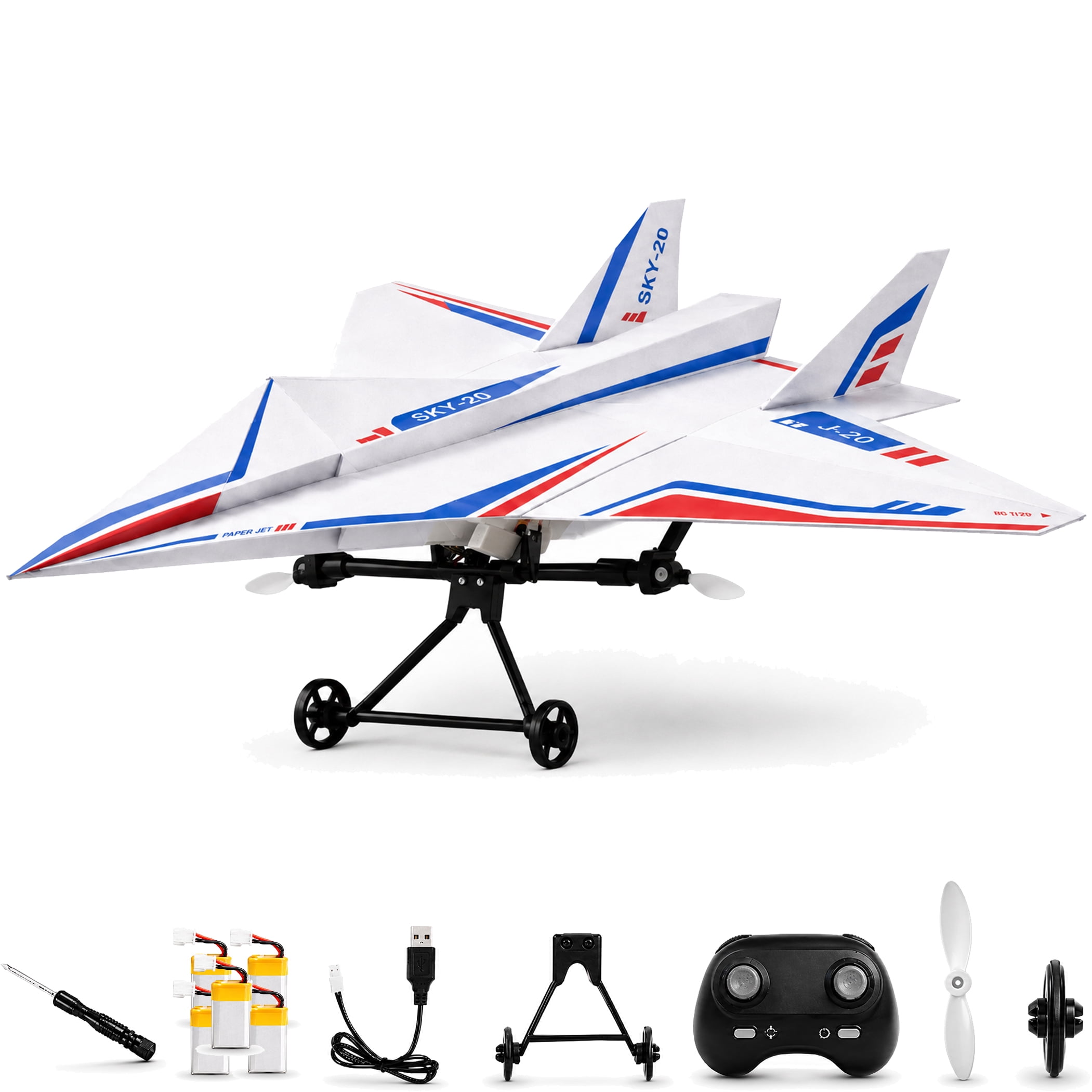 RC Paper Airplane Kit – DIY Electric Plane with Gyro & Dual Props ...