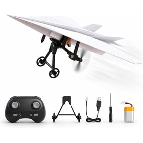 RC Paper Airplane Kit, DIY Electric Remote Control Plane with Gyro Stabilizer, 2.4GHz Foldable Glider for Park and Backyard Flying