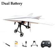 RC Paper Airplane Kit, DIY Electric Remote Control Plane with Gyro Stabilizer and Dual Propellers, Lightweight Flying Toy