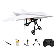 RC Paper Airplane Kit with Gyro Stabilizer - DIY Electric Remote Control Plane with Dual Propellers, Lightweight Foldable, for Hobbyists and Beginner Flyers 1pcs-1battery