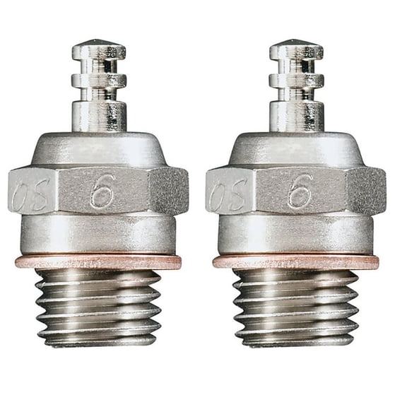 RC Parts Glow Plug OS Former A3 No.6 6 Standard Glow Plug Spark Hot for RC Car Truck Nitro Engine - (2Pcs)