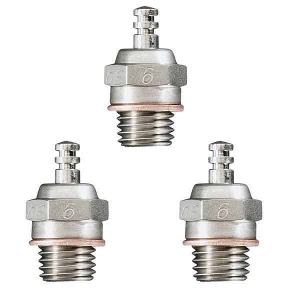 RC Parts Glow Plug OS O.S. Former A3 No.6 6 Standard Glow Plug Spark Hot for RC Car Truck Nitro Engine - (3Pcs)