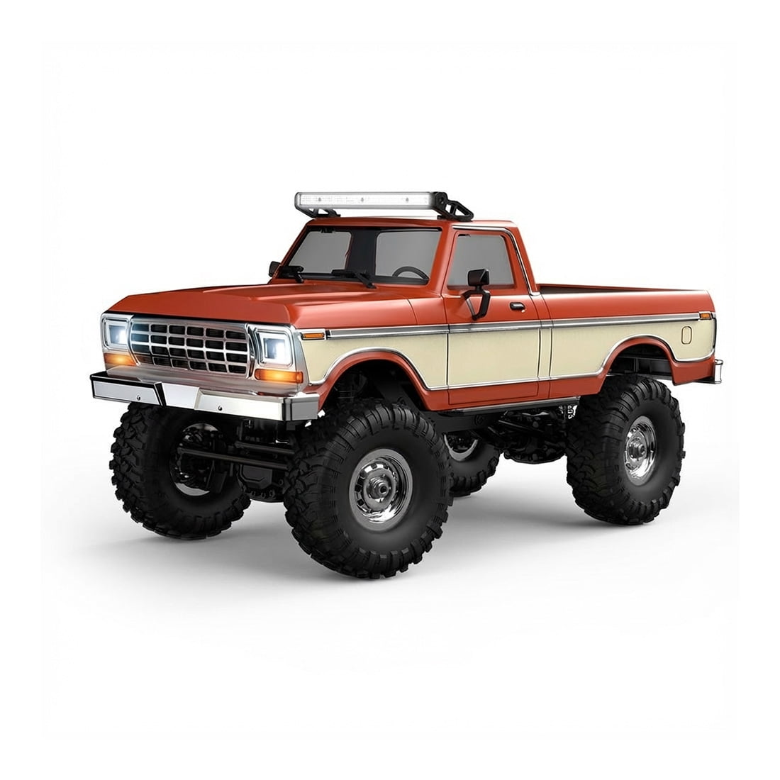 RC Pickup Crawler, 1/16 Scale 4WD Pickup-Style Car with Metal Chassis, Independent Suspension & LED Lighting for Indoor Driving, Outdoor Crawling, Ideal for Adults, Long Playtime (Red)