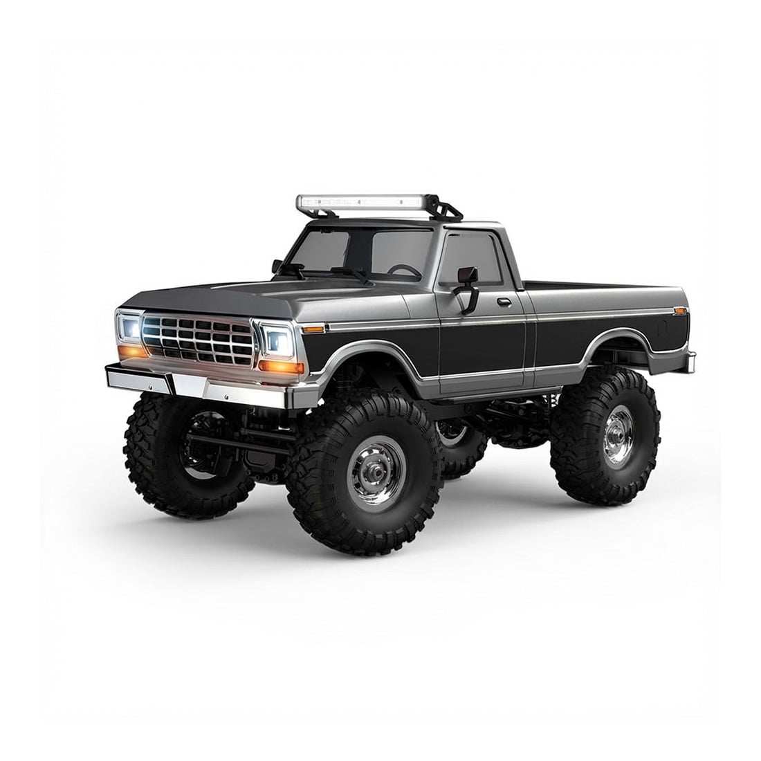 RC Pickup Crawler, 1/16 Scale 4WD Pickup-Style Car with Metal Chassis, Independent Suspension & LED Lighting for Indoor Driving, Outdoor Crawling, Ideal for Adults, Long Playtime (Black)
