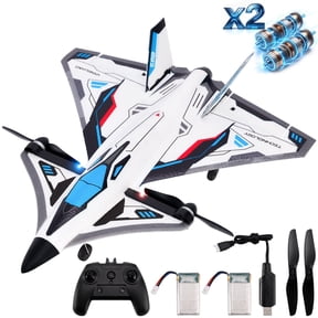 Bruce&Shark RC Plane, 2.4G Brushless Remote Control Airplanes, Z68 Remote Control Planes, 6 Channerl RC Airplane Jet Glider With 2 Batteries for Beginners