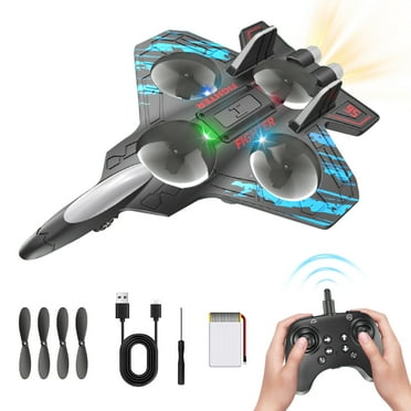 RC Plane Radio Control Helicopter 2.4GHZ Remote Control Airplane 361°Flip Jet Fighter with LED Lights Foam RC Airplanes Helicopter Toy for Kids, Spinning Drone