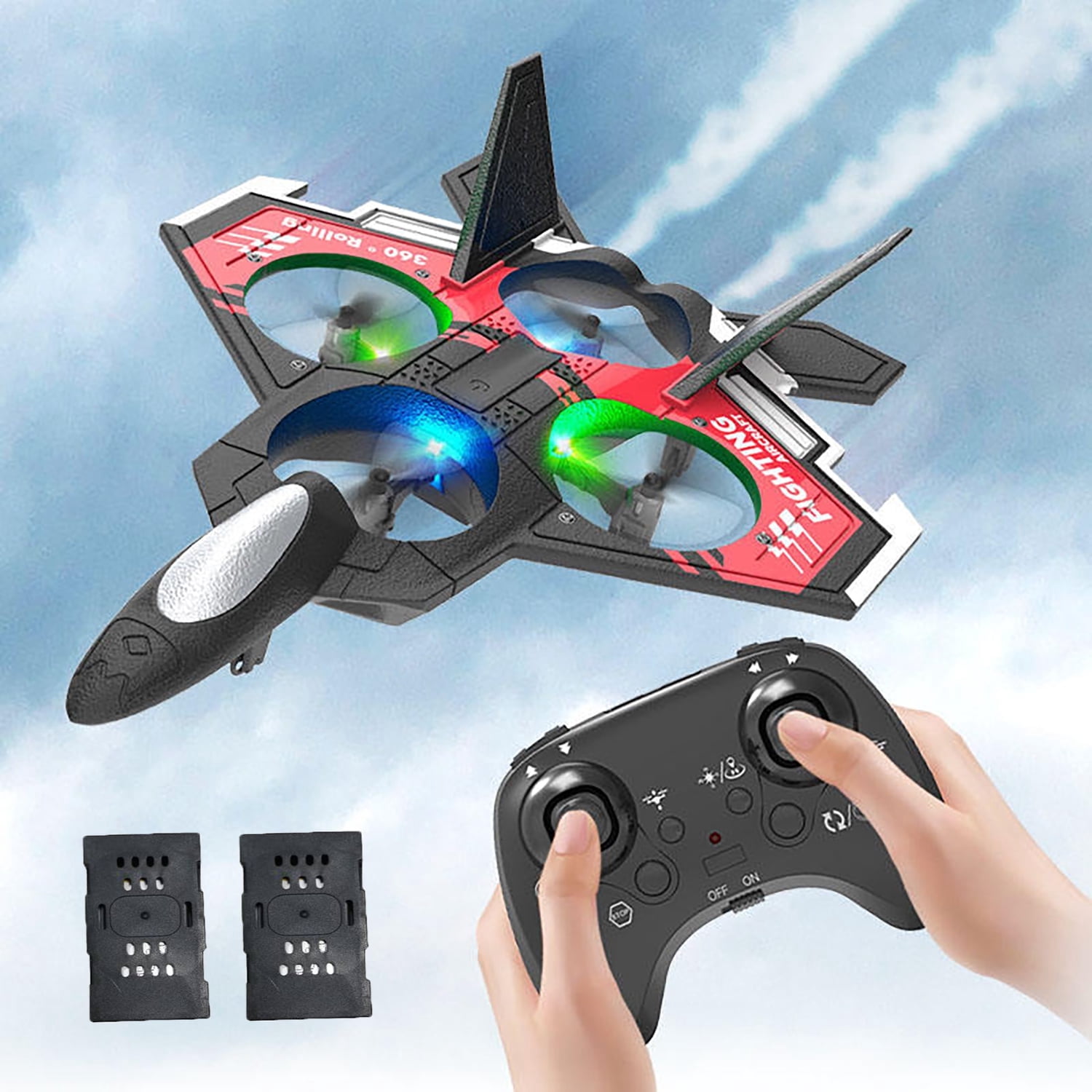 RC Planes for Kids 2.4GHZ Remote Control Airplanes for Adults 360° Flip Fighter Jet Toy RC Airplane for Beginners Boy Toys 3+ Year Old Boy Gifts