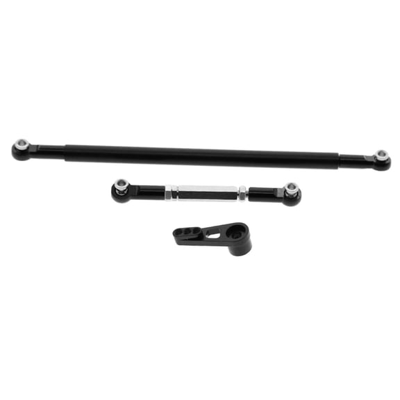RC Pull Rod, Adjustable Metal Steering Tie-Rod Servo Linkages RC Car Metal Upgrade Sets for MN86K MN86KS 1:12 RC Car Accessories black