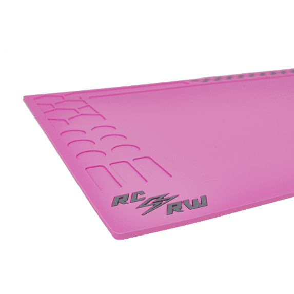 RC Raceworx Workbench Mat 18"x36" - Worx Edition in Pink & Black