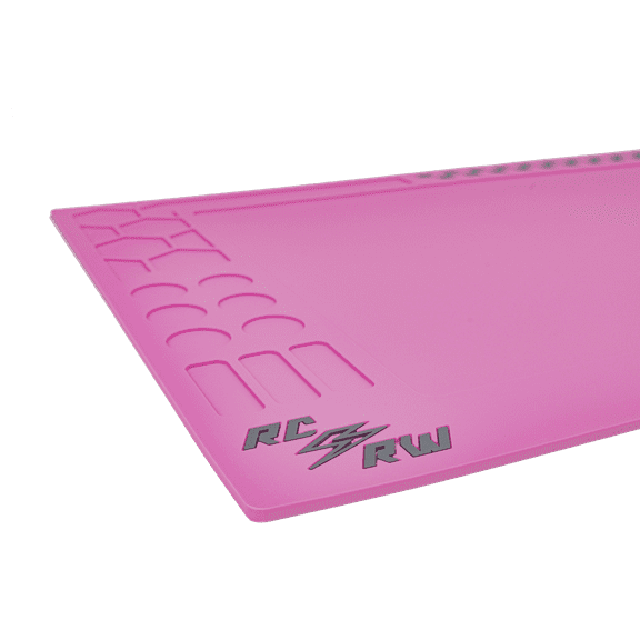 RC Raceworx Workbench Mat 18"x36" - Worx Edition in Pink & Black