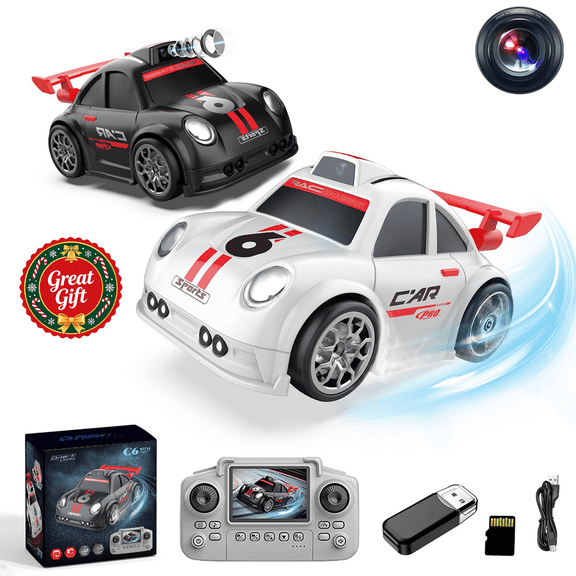 RC Racing Car with FPV Camera & Screen Remote Control, Real-Time Video Recordable High Speed Sports Vehicle, Kids Electronic Toy, Christmas Birthday Holiday Gift for Boys Teens Ages 8 +