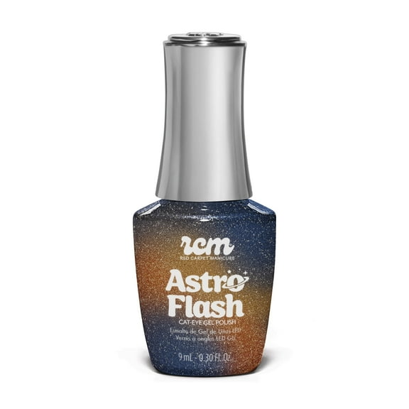 Red Carpet Manicure F&P Astro Flash Cat-Eye  Reflective Glitter Gel Polish, Magnetic Nail Art Effect, Includes Dual-Ended Magnet, Long-Lasting, High-Shine Gel (Galactic Cowgirl, 0.3 Fl Oz)