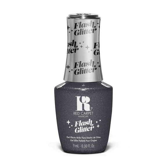 Red Carpet Manicure Fortify & Protect Dusty Blue Glitter Gel Polish for Strong, Healthy Nails - Infused with Vitamin A & Biotin - (Wish Me Luxe) Led Nail Gel Color, 0.3 Fl Oz