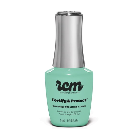 Red Carpet Manicure Fortify & Protect Mint Green Crme Gel Polish for Strong, Healthy Nails - Infused with Vitamin A & Biotin - (Front And Center) Led Nail Gel Color, 0.3 Fl Oz