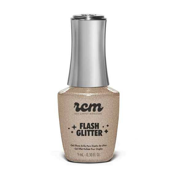 Red Carpet Manicure Fortify & Protect Glitter Gel Polish - Sparkling Photo Flare Effect, Strong, Healthy Nails, Infused with Vitamin A & Biotin Led Nail Gel Color (Glitterally Obsessed, 0.3 Fl Oz)