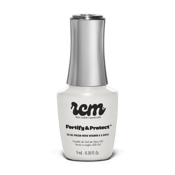 Red Carpet Manicure Fortify & Protect LED Nail Gel Color - Long-Lasting Soak Off Polish. Vibrant, Professional, High Shine, Chip-Resistant - Infused with Vitamin A & Biotin (White Hot, 0.3 Fl Oz)