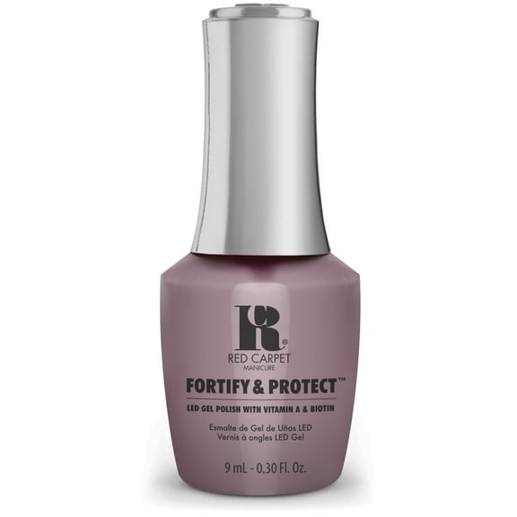 Red Carpet Manicure Fortify & Protect Light Mauve Shimmer Gel Polish for Strong, Healthy Nails - Infused with Vitamin A & Biotin - (Backstage Access) Led Nail Gel Color, 0.3 Fl Oz