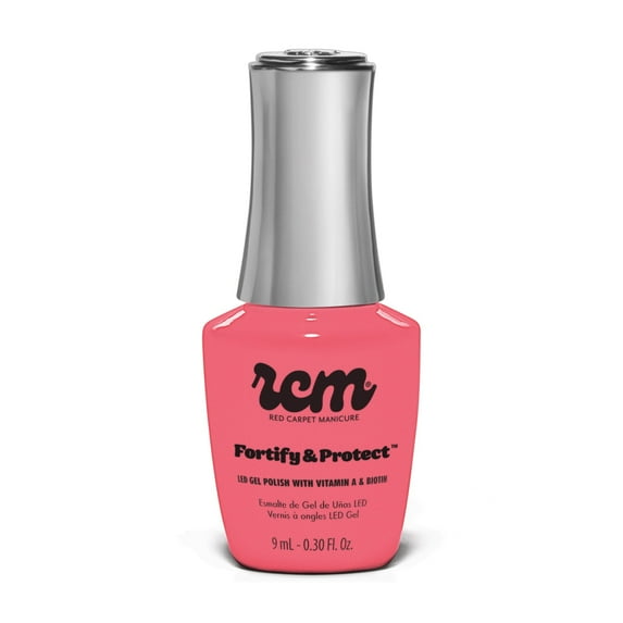 Red Carpet Manicure Fortify & Protect Pink Pearl Gel Polish for Strong, Healthy Nails - Infused with Vitamin A & Biotin - (Fairytale Ending) Led Nail Gel Color, 0.3 Fl Oz