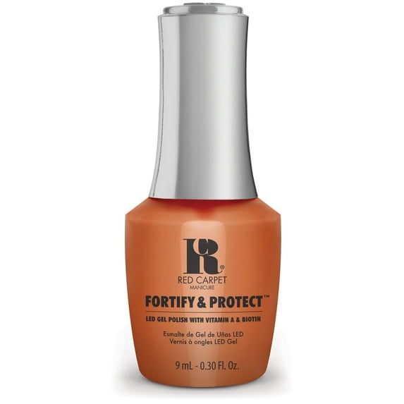 Red Carpet Manicure Fortify & Protect Pumpkin Crème Gel Polish for Strong, Healthy Nails - Infused with Vitamin A & Biotin - (Ahead Of The Game) Led Nail Gel Color, 0.3 Fl Oz