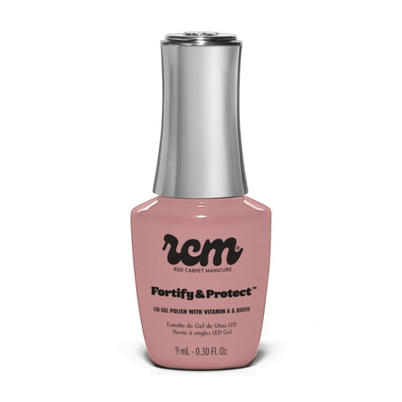Red Carpet Manicure Fortify & Protect Soft Pink Crème Gel Polish for Strong, Healthy Nails - Infused with Vitamin A & Biotin - (Forever A Classic) Led Nail Gel Color, 0.3 Fl Oz