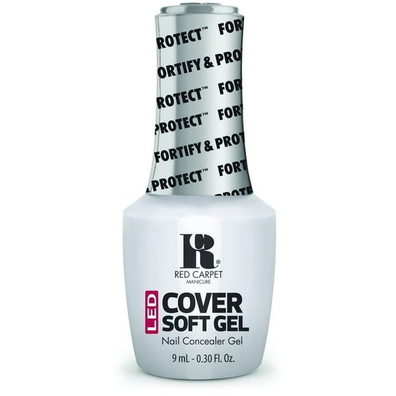 Red Carpet Manicure LED Cover Soft Gel, Infused with Vitamin A & Biotin - Neutral Toned Nail Polish, No Base Coat Required, (Translucent)