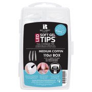Red Carpet Manicure Soft Gel Tips - Full Coverage, Flexible, Break-Resistant, 21-Day Wear, UV/LED Cured Gel Adhesion for Natural Look Medium Coffin, 110 Count