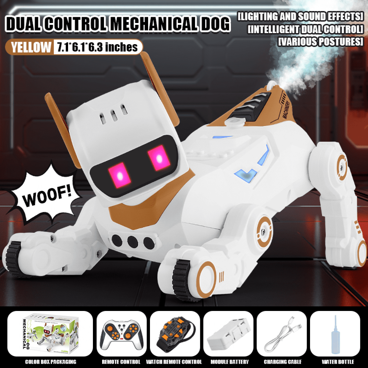 RC Robot Dog Toy for Kids, Interactive Remote Control Robotic Dog with Lights & Sounds, Programmable Puppy Robot for Ages 8+ Gifts
