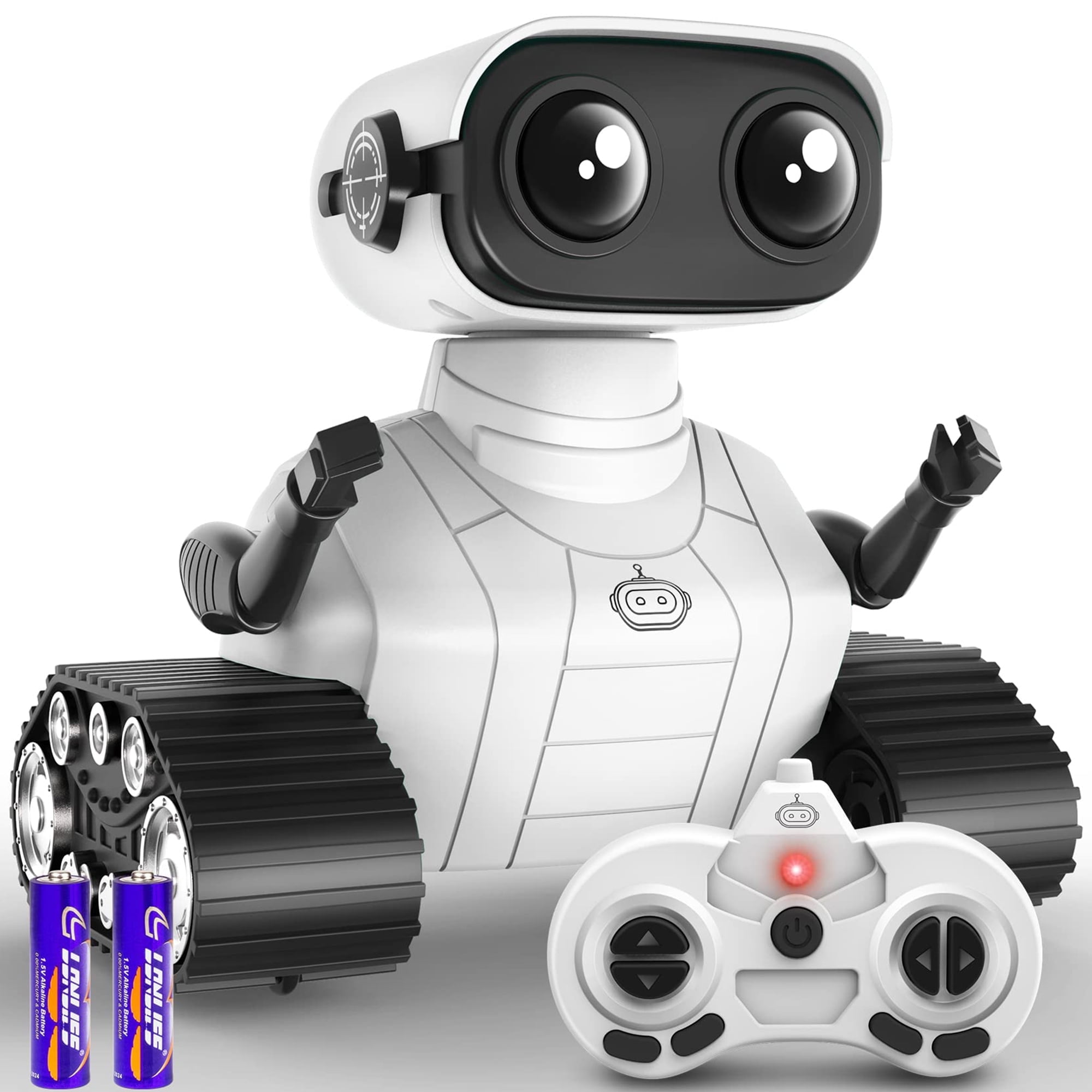 ALLCACA RC Robot Toy Rechargeable Remote Control Emo Gift Electronic Intelligent Walking Dancing Smart Robot Educational Toys with Music and LED Eyes for Kids