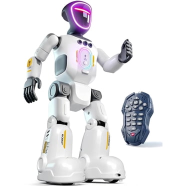 Gmdisc Robot Toy for Kids,Programmable RC Robot with Voice Recording & Playback,Gesture Control,LED Lights,Walking Dancing,Interactive STEM Toy Gift for Boys Girls