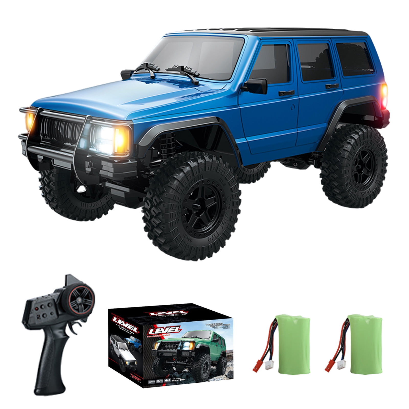 RC Rock Crawler 4x4 RC Jeep Truck 1/18 Scale Remote Control Crawler All Terrain 370 Motor 3 Speeds Lighting System‌ Hobby Model for Adult