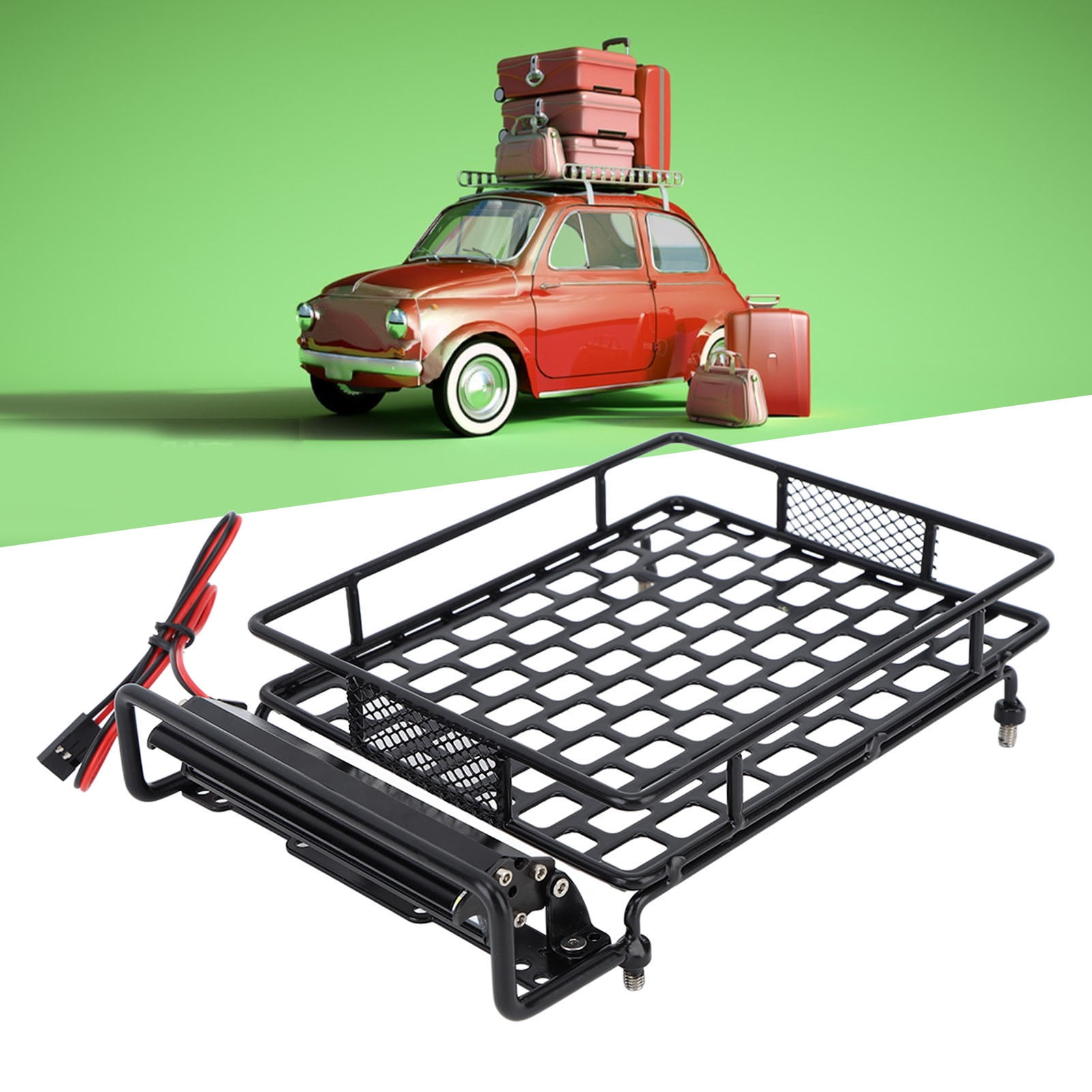 RC Roof Luggage Carrier, 57.4V RC Roof Luggage Rack 8 LEDs For Remote