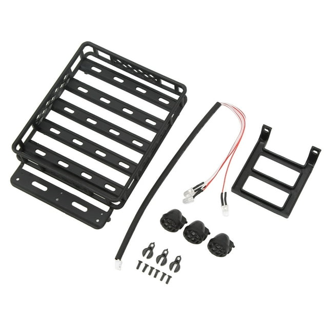 RC Roof Rack with LED Lights Universal Simulation Luggage Rack Kit for