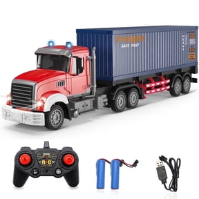 RC Semi Truck with Trailer - 22.4 Inch Large Remote Control Toy  2.4Ghz Remote Control