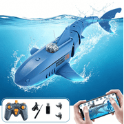 RC Shark with HD Underwater Camera, 360  Flexible Rotation Electric Shark Fish, 2.4G Remote & APP Controlled, RC Boat for Pool Lake Outdoor Swimming, Blue