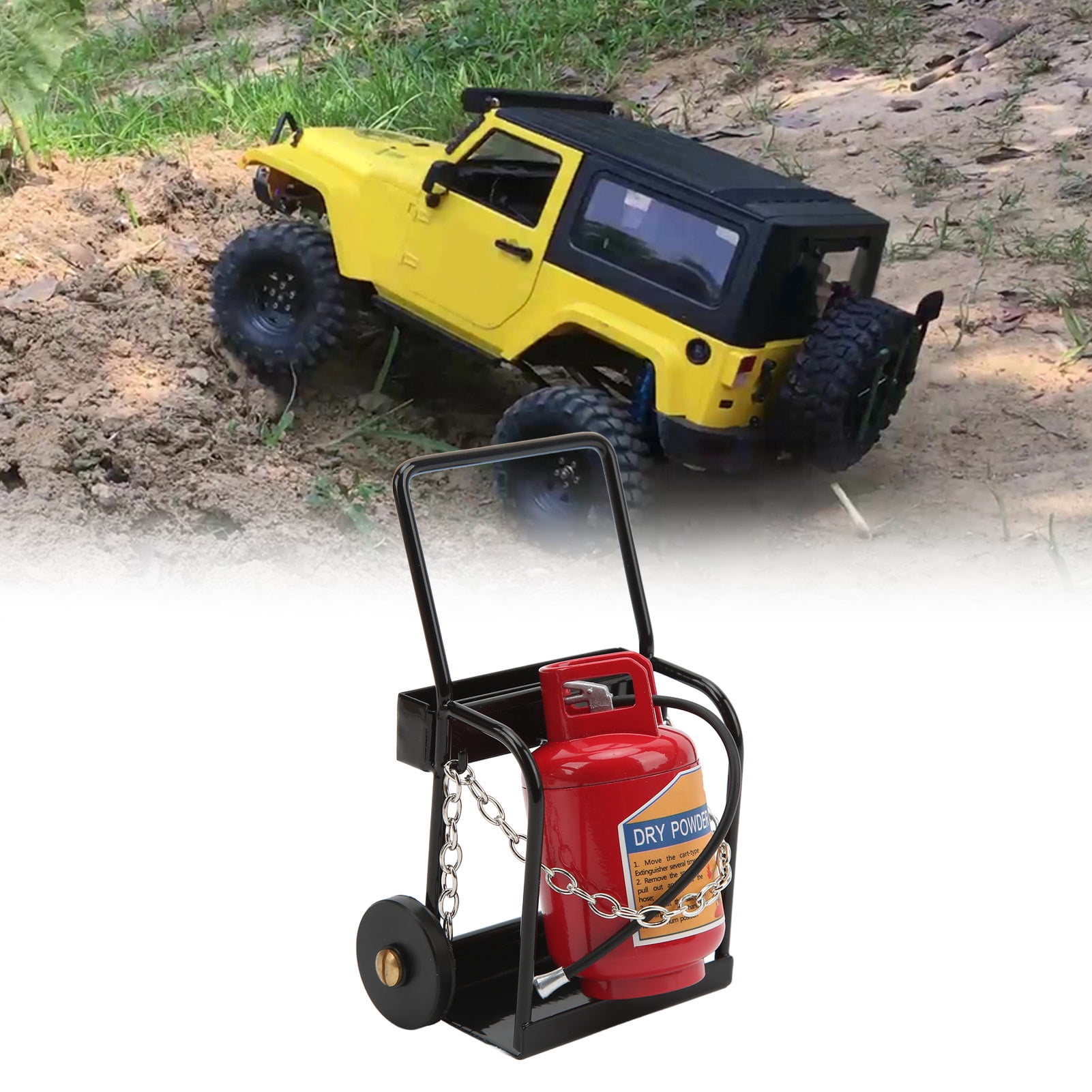 RC Simulation Tool Cart With Fire Extinguisher, High,Quality Metal, 1/10 Scale Remote Control Car