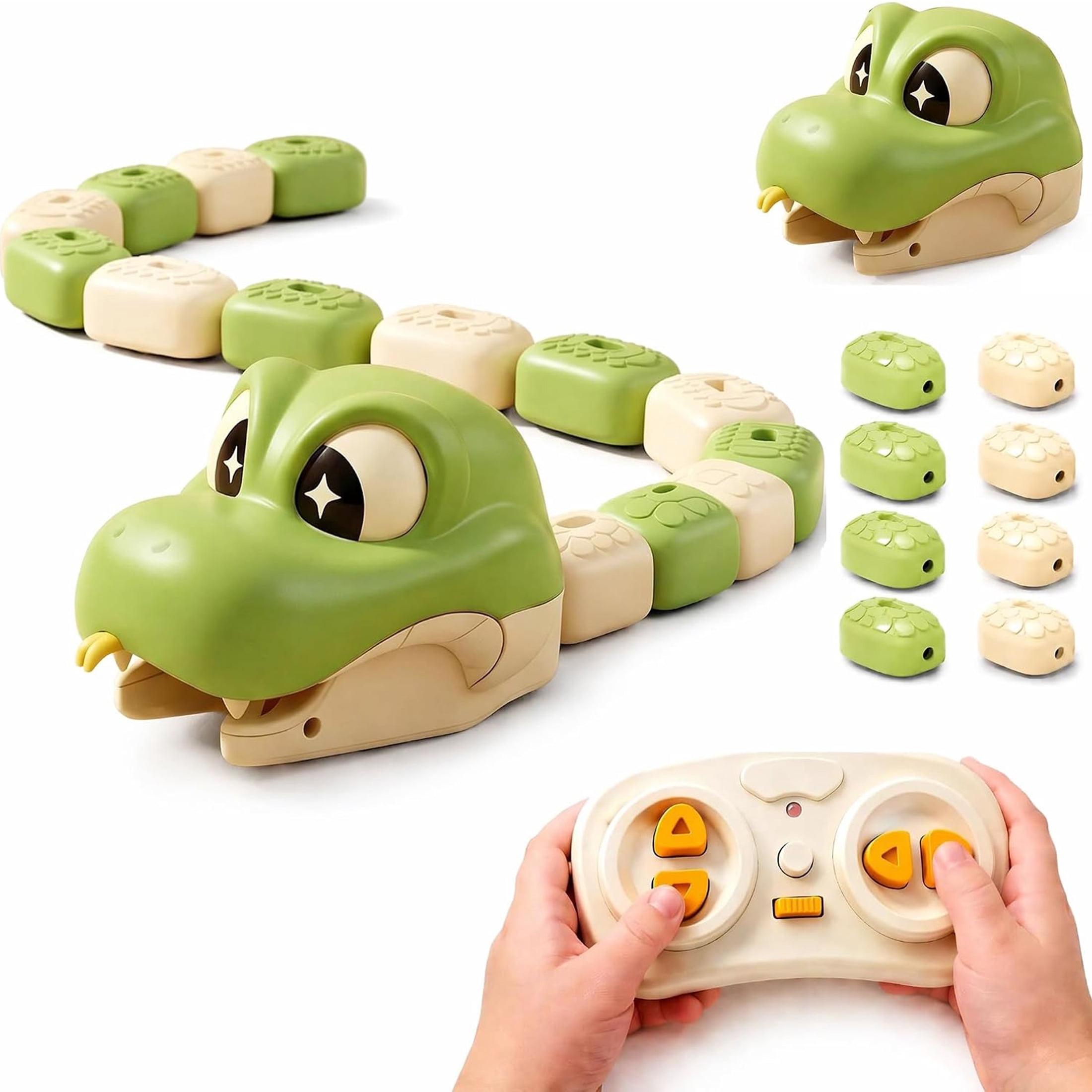 Snake Control Sign RC Snake Toy for Kids, DIY Segmented Building Remote Control Snake with ...