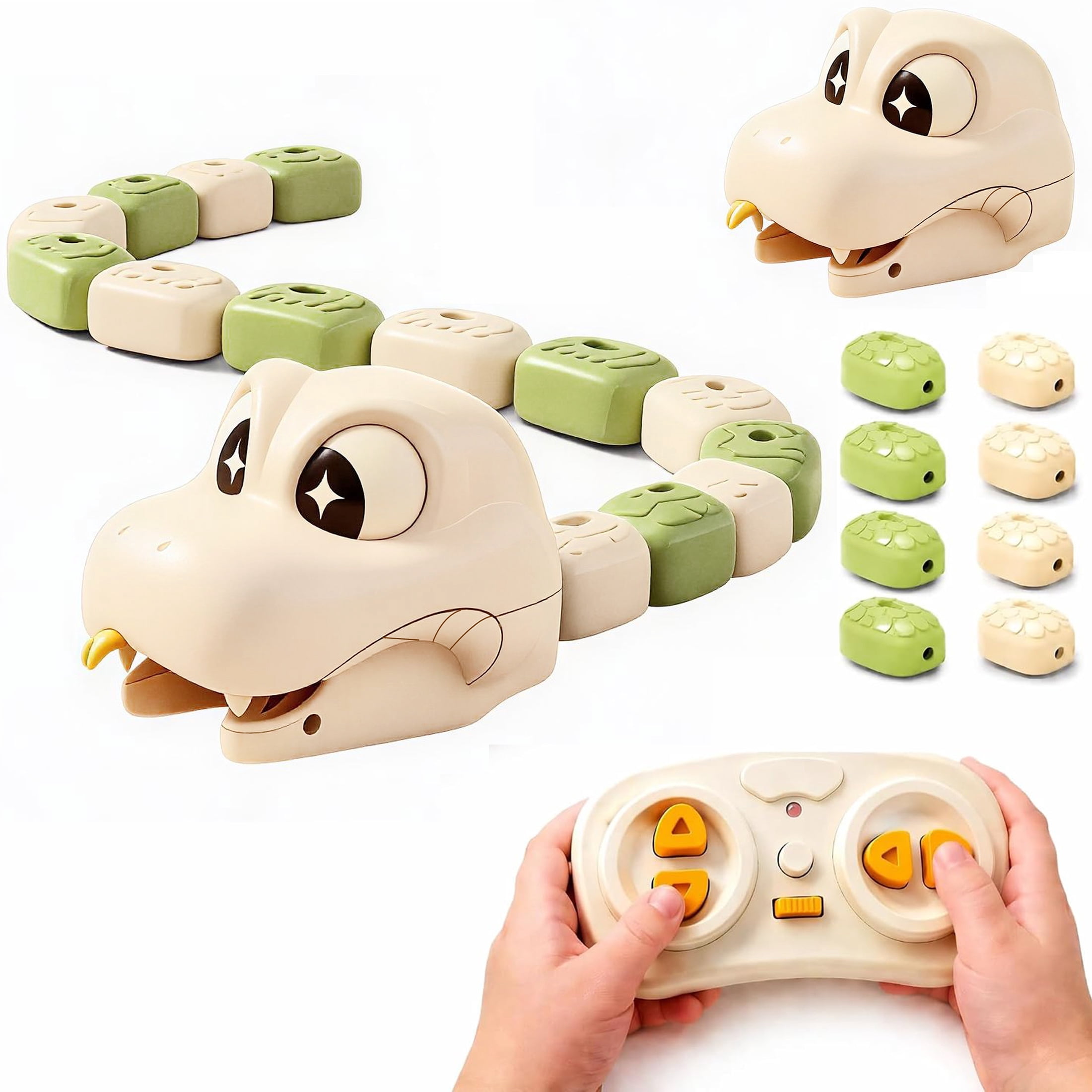 Snake Control Sign RC Snake Toy for Kids, DIY Segmented Building Remote Control Snake with ...
